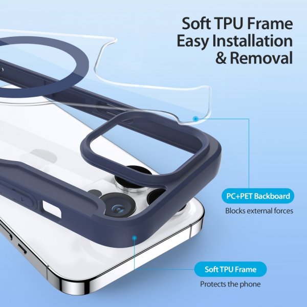 Dux Ducis iPhone 15 Pro Fodral Skin X Pro Series MagSafe Blå