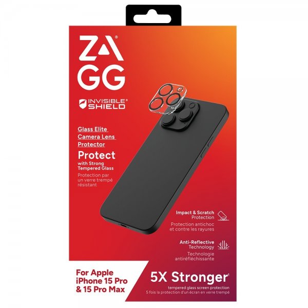 ZAGG InvisibleShield iPhone 15 Pro/iPhone 15 Pro Max Kameraskydd Glass Elite Camera Protector