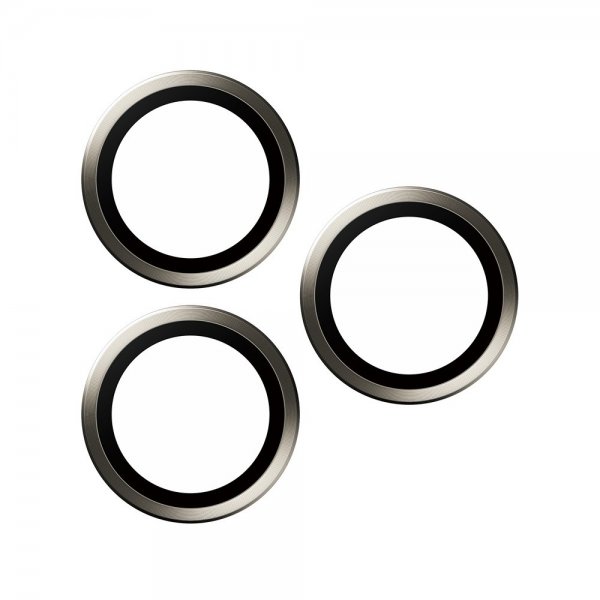 PanzerGlass iPhone 15 Pro/iPhone 15 Pro Max Kameraskydd Hoops Natural Titanium