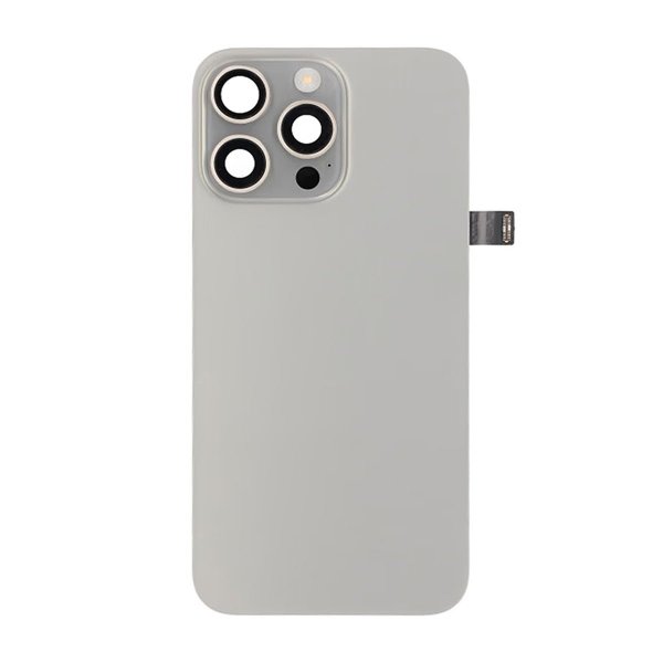 iPhone 15 Pro Max Baksida Glas Komplett OEM - Naturlig Titan