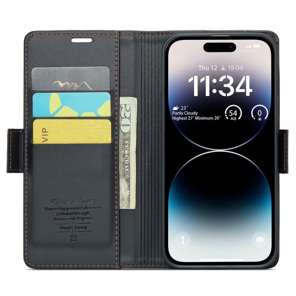 CaseMe iPhone 15 Pro Max Fodral 023 Series Svart