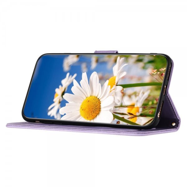iPhone 15 Pro Max Fodral Blommönster Lila