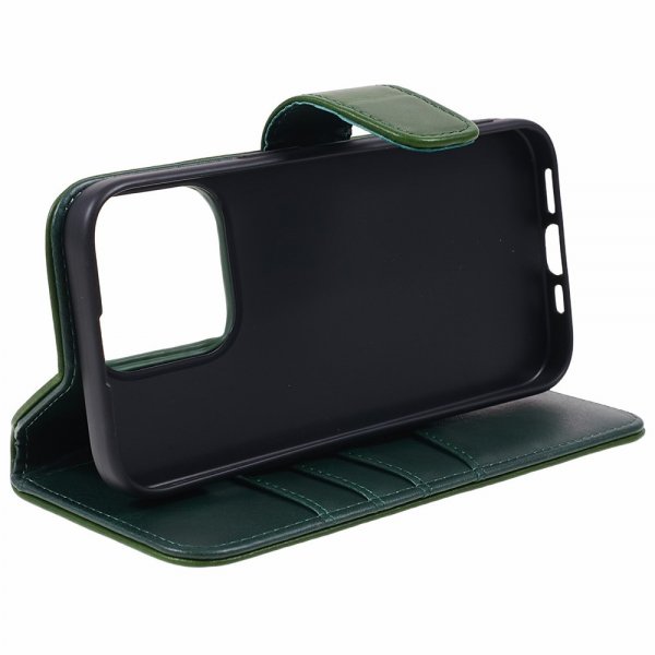 Nordic Covers iPhone 15 Pro Max Fodral Essential Leather Juniper Green