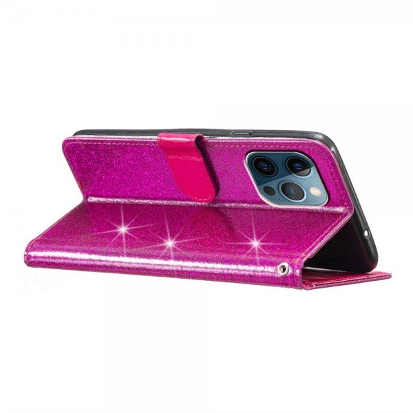 iPhone 15 Pro Max Fodral Glitter Magenta