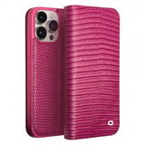 Qialino iPhone 15 Pro Max Fodral Krokodiltextur Rosa