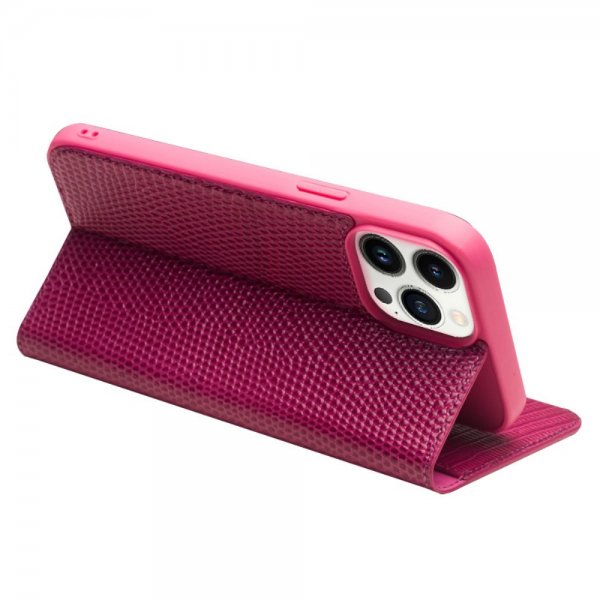 Qialino iPhone 15 Pro Max Fodral Krokodiltextur Rosa