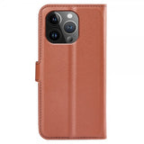 iPhone 15 Pro Max Fodral Litchi Brun