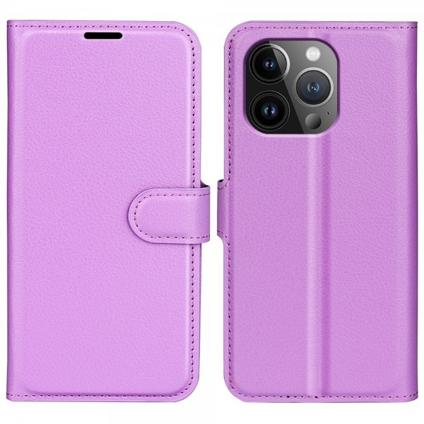 iPhone 15 Pro Max Fodral Litchi Lila