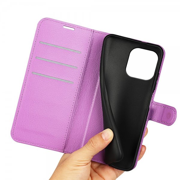 iPhone 15 Pro Max Fodral Litchi Lila