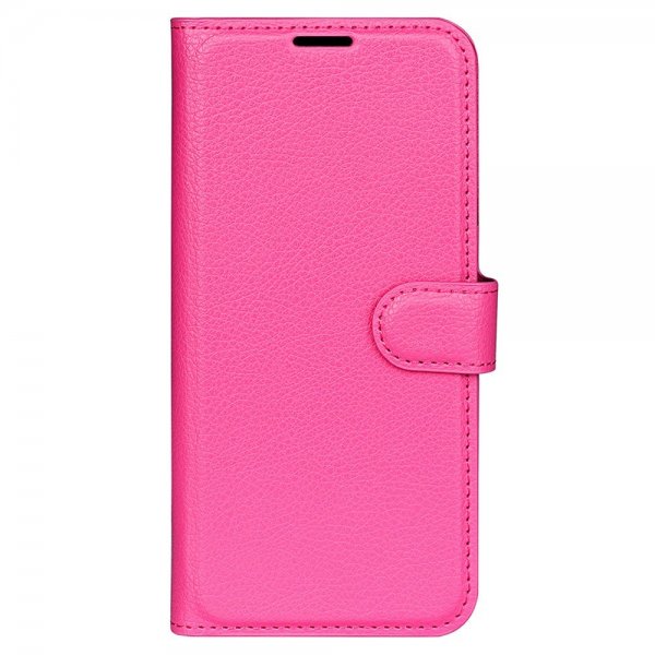 iPhone 15 Pro Max Fodral Litchi Magenta