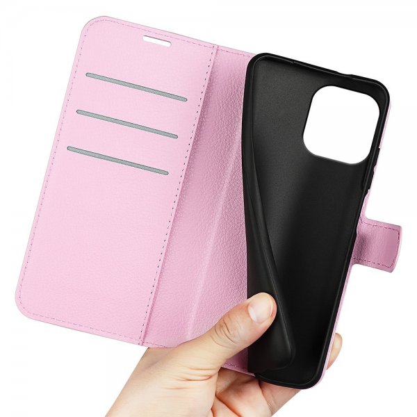 iPhone 15 Pro Max Fodral Litchi Rosa