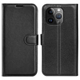 iPhone 15 Pro Max Fodral Litchi Svart