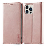 Lc.Imeeke iPhone 15 Pro Max Fodral med Kortfack Flip Roseguld