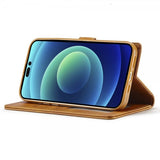 Lc.Imeeke iPhone 15 Pro Max Fodral med Kortfack Stativfunktion Ljusbrun