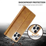 Lc.Imeeke iPhone 15 Pro Max Fodral med Kortfack Stativfunktion Ljusbrun