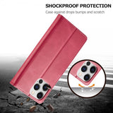 Lc.Imeeke iPhone 15 Pro Max Fodral med Kortfack Stativfunktion Magenta