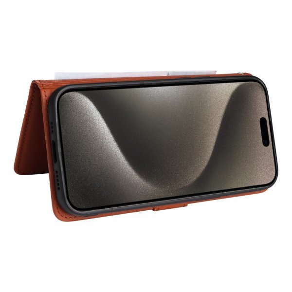 Betopnice iPhone 15 Pro Max Fodral med Löstagbart Skal 005 Brun