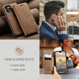 CaseMe iPhone 15 Pro Max Fodral Retro Flip Brun