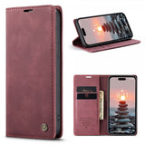 CaseMe iPhone 15 Pro Max Fodral Retro Flip Röd