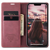 CaseMe iPhone 15 Pro Max Fodral Retro Flip Röd