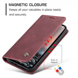 CaseMe iPhone 15 Pro Max Fodral Retro Flip Röd