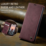 CaseMe iPhone 15 Pro Max Fodral Retro Flip Röd