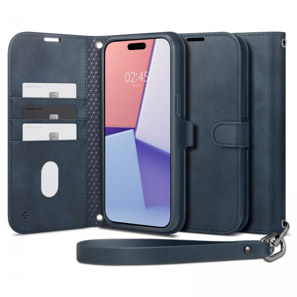 Spigen iPhone 15 Pro Max Fodral Wallet S Pro Navy