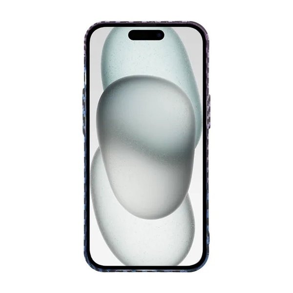 iPhone 15 Pro Max Skal Kolfibermönster Blå Lila