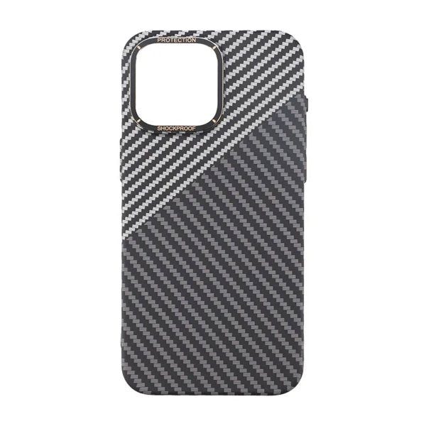 iPhone 15 Pro Max Skal Kolfibermönster Svart Vit