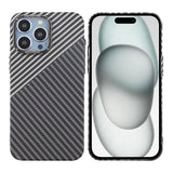 iPhone 15 Pro Max Skal Kolfibermönster Svart Vit