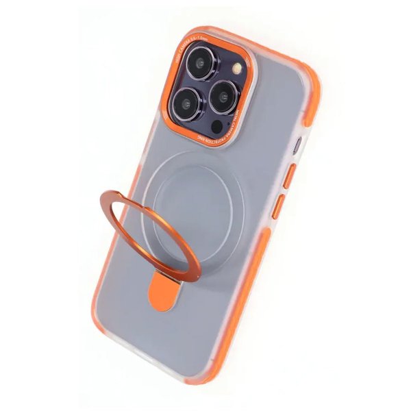 iPhone 15 Pro Max Skal MagSafe Utfällbar med Stativ Orange