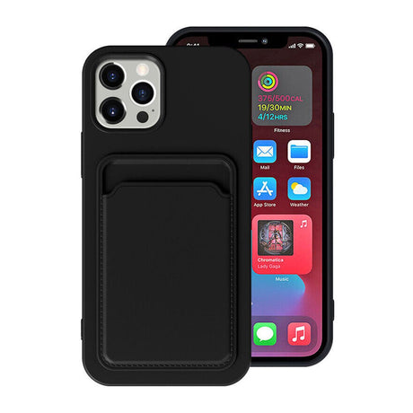 iPhone 15 Pro Max Skal Silikon Kortfack Svart