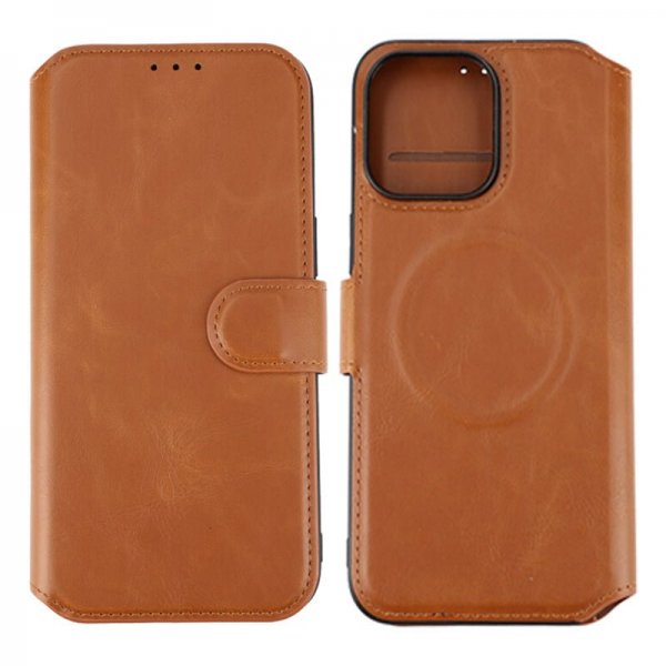 Rvelon iPhone 15 Pro Max Fodral 4 Kortfack MagSafe Brun