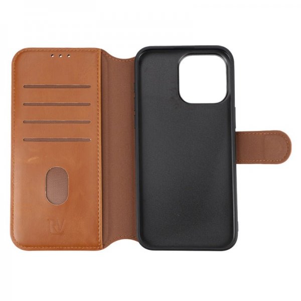 Rvelon iPhone 15 Pro Max Fodral 4 Kortfack MagSafe Brun