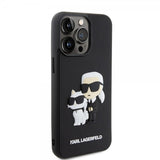 Karl Lagerfeld iPhone 15 Pro Max Skal 3D Rubber Karl & Choupette Svart