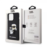 Karl Lagerfeld iPhone 15 Pro Max Skal 3D Rubber Karl & Choupette Svart
