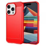 Mofi iPhone 15 Pro Max Skal Borstad Kolfibertextur Röd