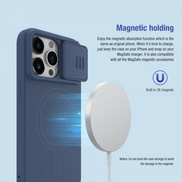 Nillkin iPhone 15 Pro Max Skal CamShield Silky MagSafe Ljusgrön