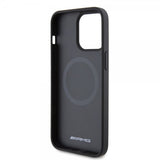 Mercedes Benz iPhone 15 Pro Max Skal Carbon Effect Leather Stripe AMG Svart