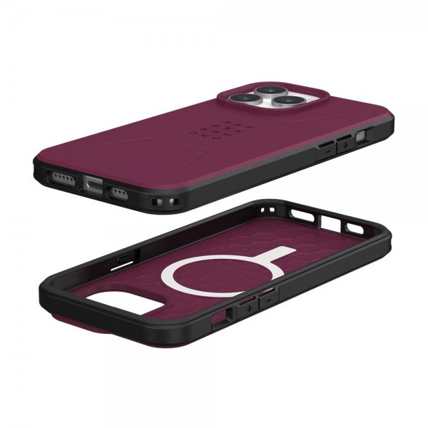 Urban Armor Gear (UAG) iPhone 15 Pro Max Skal Civilian MagSafe Bordeaux