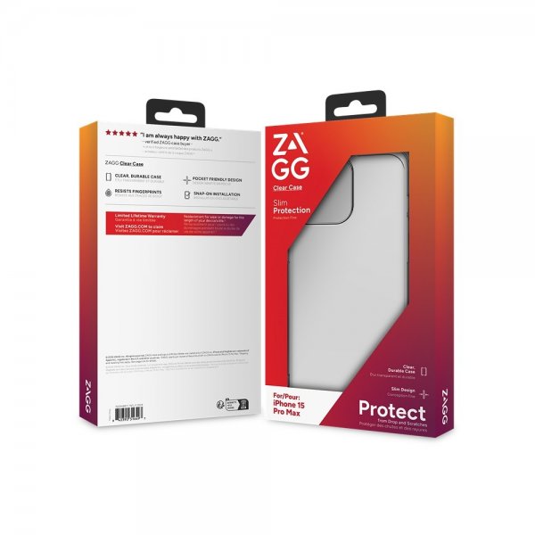 ZAGG iPhone 15 Pro Max Skal Clear Case Transparent