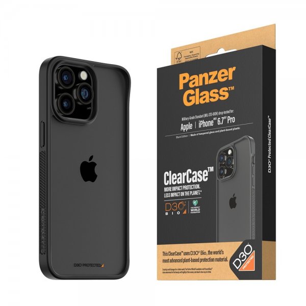 PanzerGlass iPhone 15 Pro Max Skal ClearCase D3O Svart