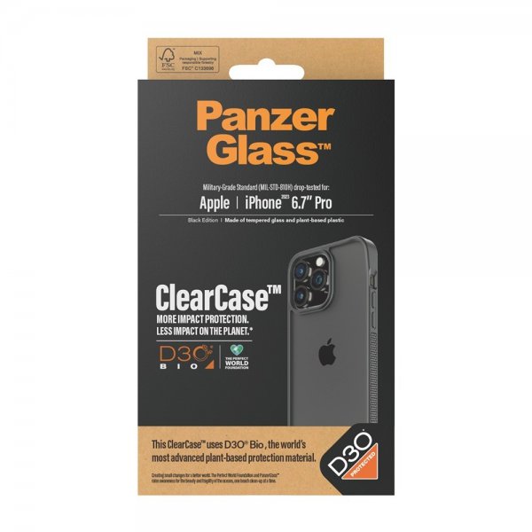 PanzerGlass iPhone 15 Pro Max Skal ClearCase D3O Svart