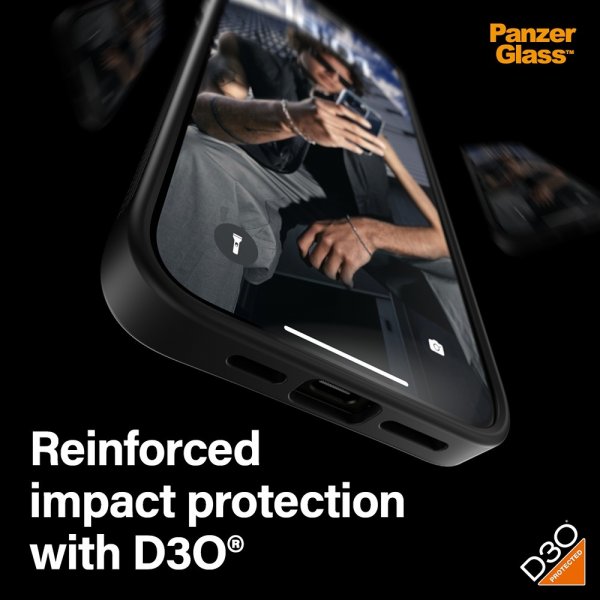 PanzerGlass iPhone 15 Pro Max Skal ClearCase D3O Svart
