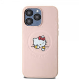 Hello Kitty iPhone 15 Pro Max Skal Debossed Logo MagSafe Rosa