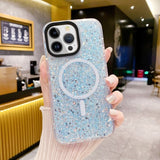 iPhone 15 Pro Max Skal Glitter MagSafe Blå