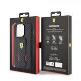 Ferrari iPhone 15 Pro Max Skal Grip Stand Function Svart