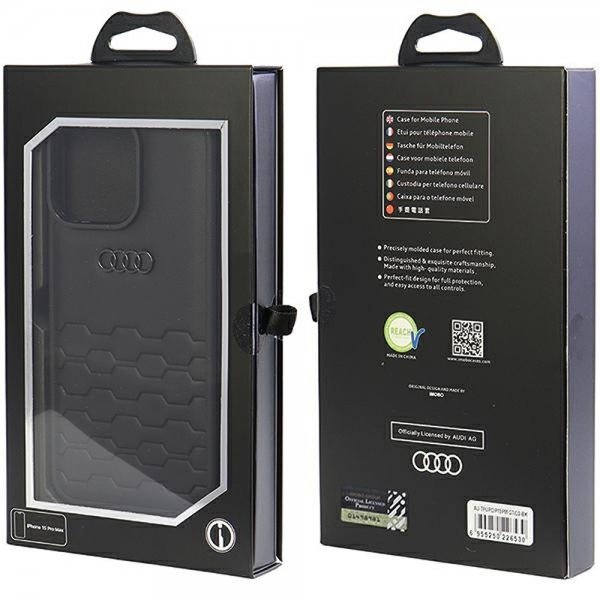 Audi iPhone 15 Pro Max Skal GT Synthetic Leather Svart