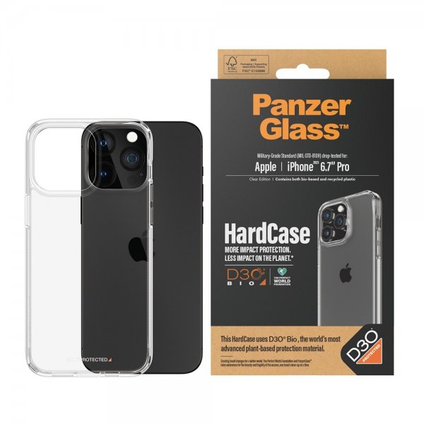 PanzerGlass iPhone 15 Pro Max Skal HardCase D3O Transparent