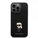 Karl Lagerfeld iPhone 15 Pro Max Skal Ikonik Metal Pin Svart
